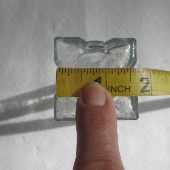 Vase Glass clear corner edge vintage - Picture 9 of 10